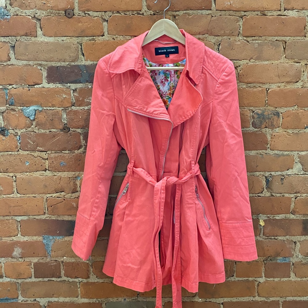 Coral dress coat